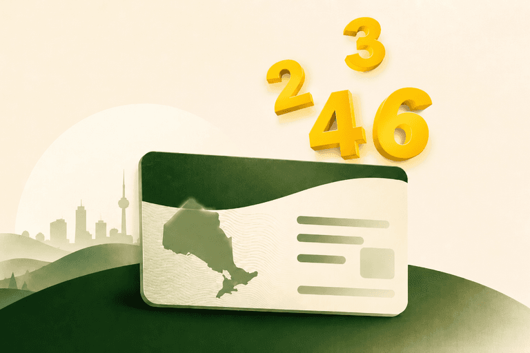 Ontario drivers licence with demerit point values 2, 3, 4, and 6