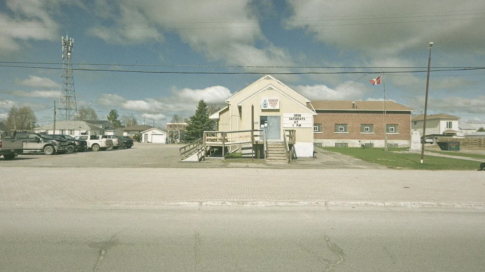 Royal Canadian Legion, located at 522 Main St, Geraldton, the building DriveTest uses as its Geraldton travel point, seen from the street