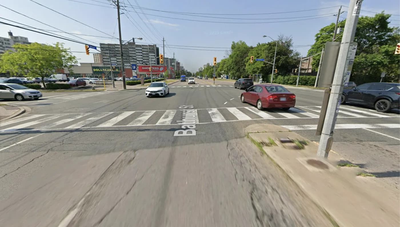Bathurst Street at Cedarcroft Boulevard intersection in North York