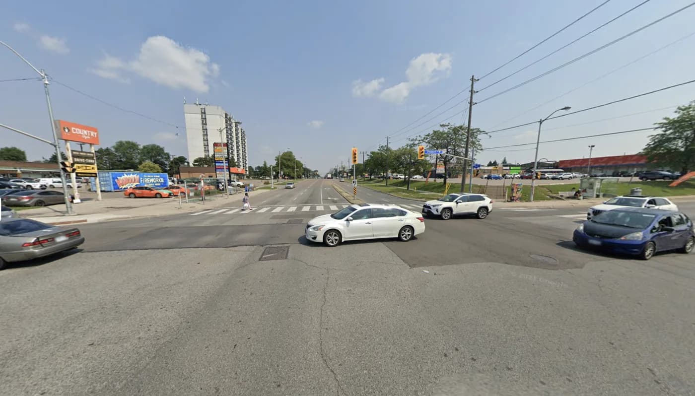 Sheppard Avenue West at Jane Street intersection in North York