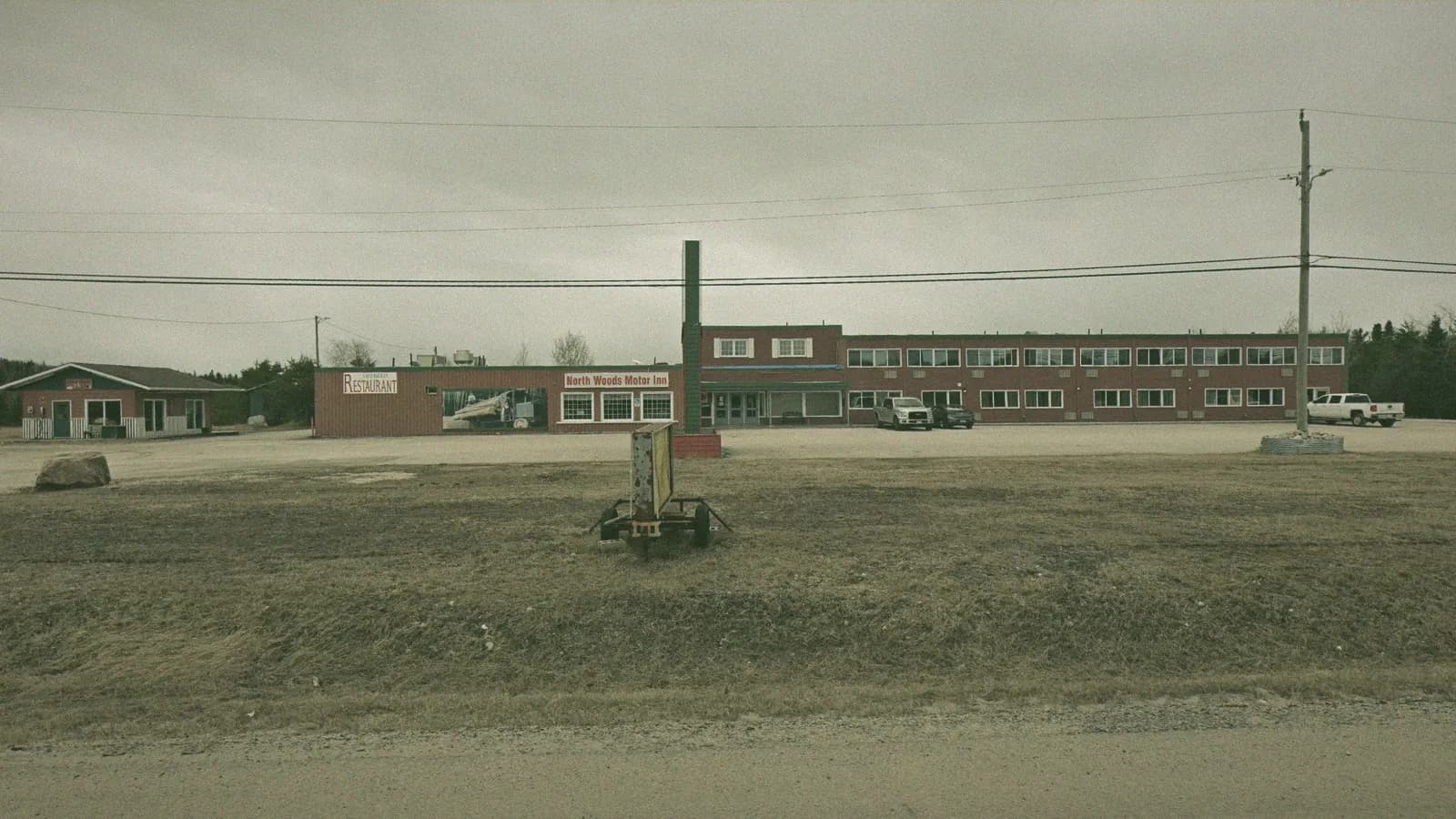 North Woods Motor Inn, Highway 17 (1000 Main St), Ignace, the building DriveTest uses as its Ignace travel point, seen from the street