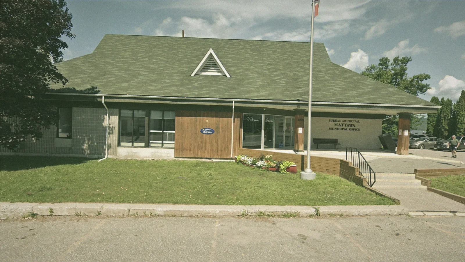 Town Hall, 160 Water St., Mattawa, the building DriveTest uses as its Mattawa travel point, seen from the street