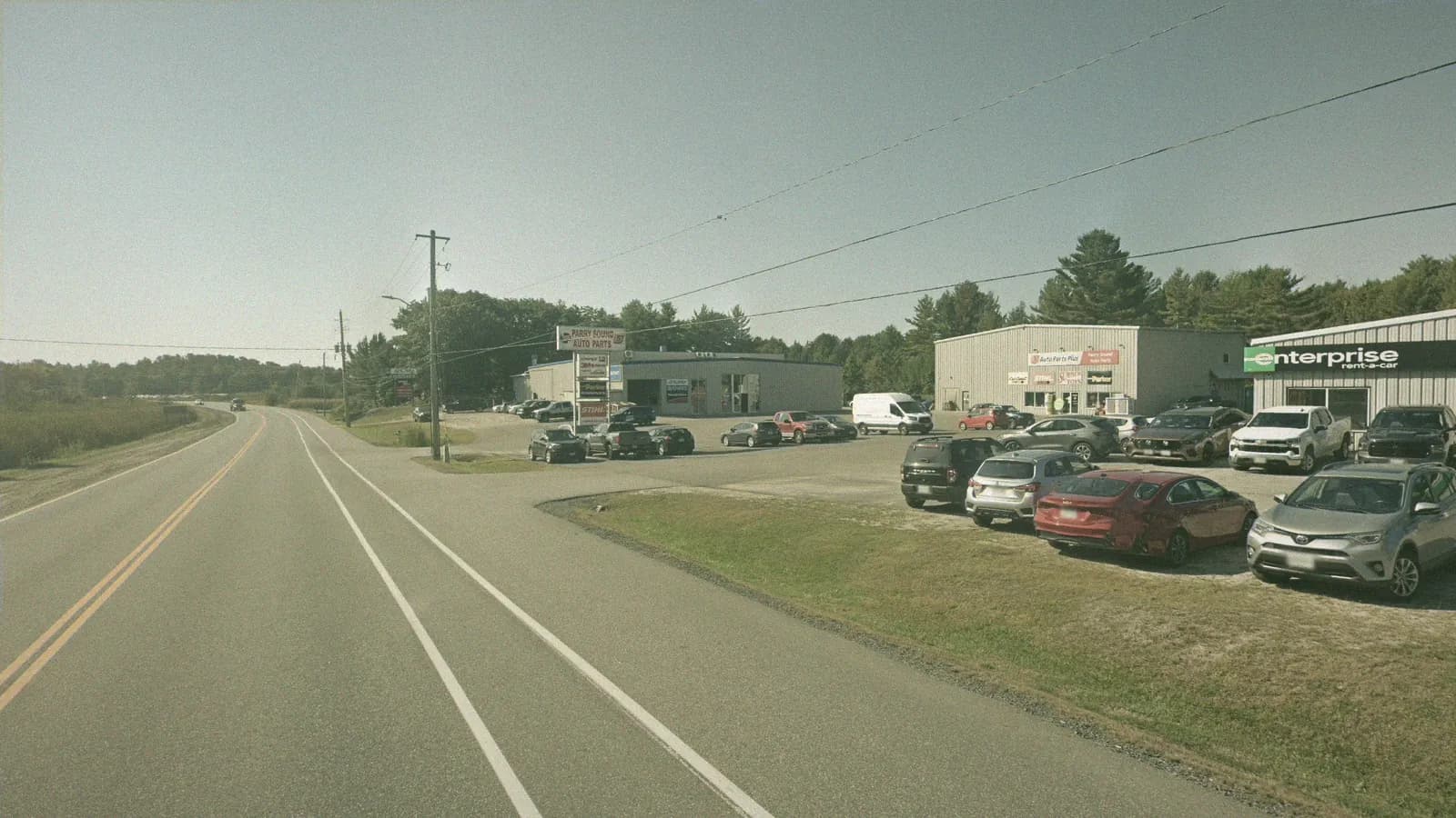 The Kinsmen Club, 110 Parry Sound Dr, Parry Sound, the building DriveTest uses as its Parry Sound travel point, seen from the street