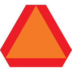 Orange triangle with a red border